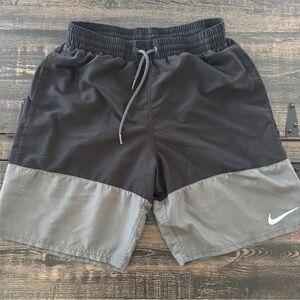 Nike Two-Tone Black and Gray Swim Shorts | Men’s Size Small